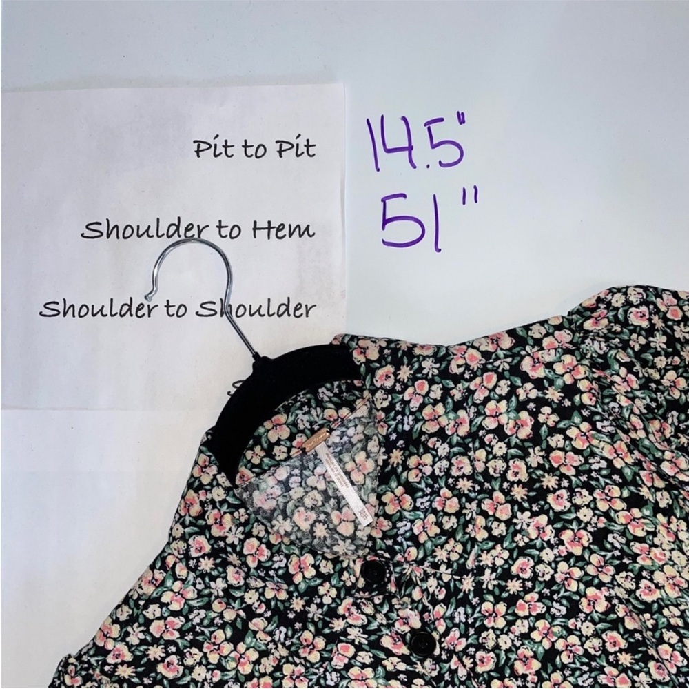 Free people Debbie-Jean shirt dress floral button front maxi - Picture 11 of 11